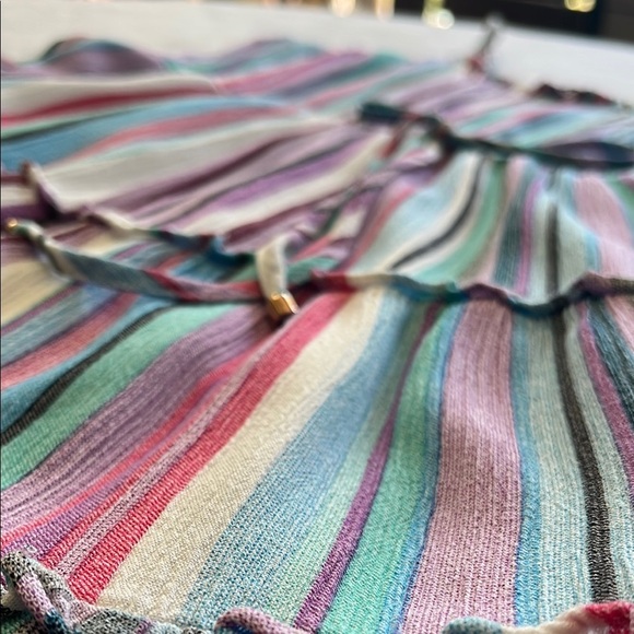 Staccato Colorful Striped Pink Purple and Blue Tiered Ruffle Sundress - Picture 3 of 12